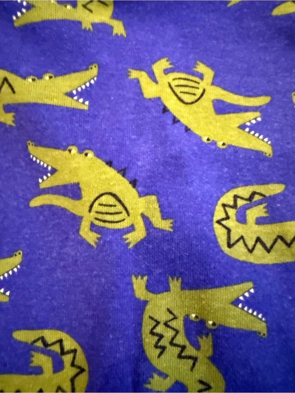 Hanna Andersson Blue Crewneck Pajama Top with Green Alligator Print